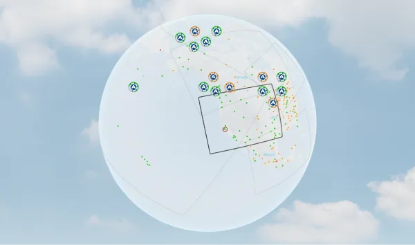 Interactive globe view